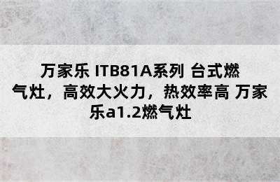 万家乐 ITB81A系列 台式燃气灶，高效大火力，热效率高 万家乐a1.2燃气灶